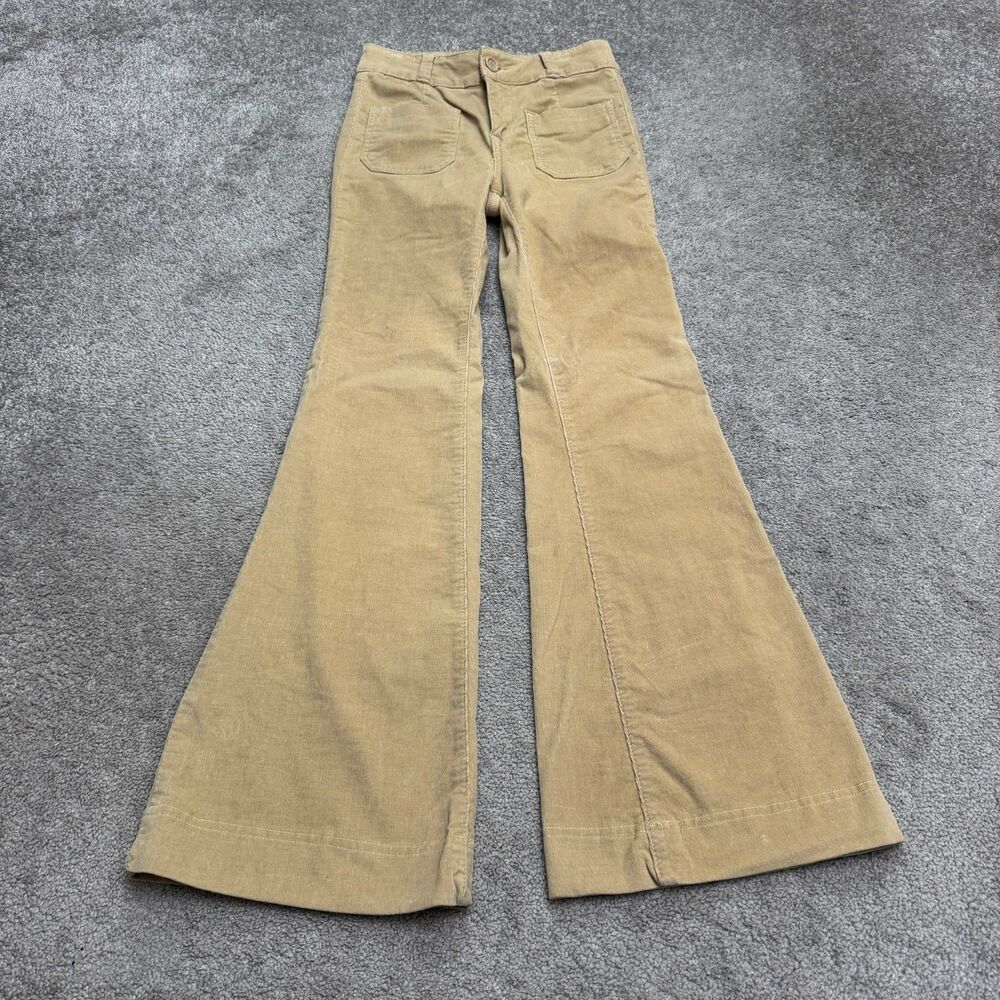 Anthropologie Pilcro Superscript Corduroy Flared Pants Women 26 Tan Brown Casual